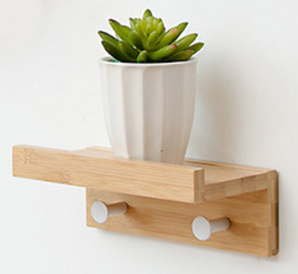 Bamboo Floating Wall-Mounted Rack