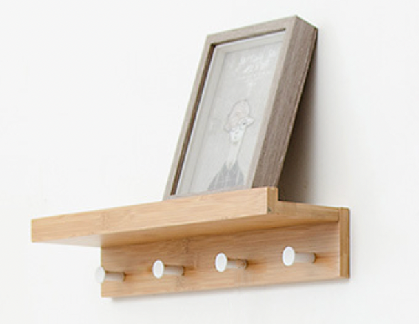 Bamboo Floating Wall-Mounted Rack