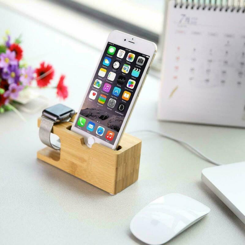 Bamboo Charging Dock Stand Station for Smart Phone and Smart Watches