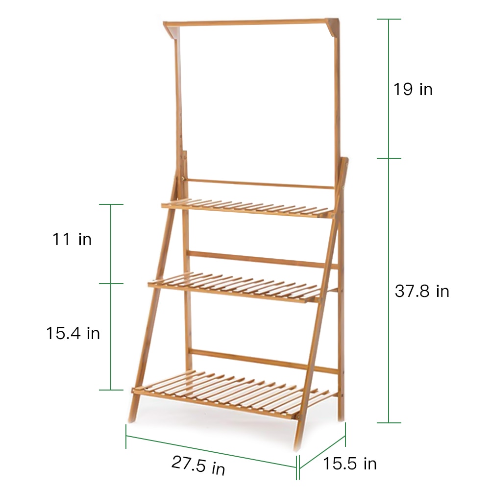 3-Tier Bamboo Hanging and Standing Plant Holder