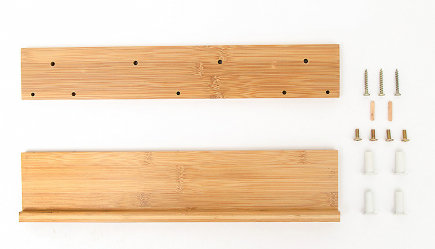 Bamboo Floating Wall-Mounted Rack