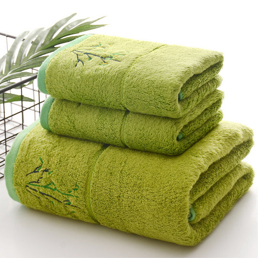 Bamboo Fiber Embroidered Face and Bath Towel