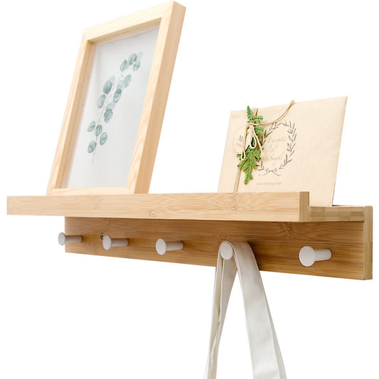 Bamboo Floating Wall-Mounted Rack